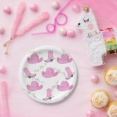 Western Pink Cowboy Stiefel und Hats Cowgirl Party Pappteller (Party)