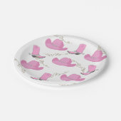 Western Pink Cowboy Stiefel und Hats Cowgirl Party Pappteller (Schrägansicht)