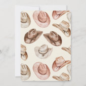 Western Pink Cream Cowgirl Cowboy Hats Hochzeit Einladung (Rückseite)