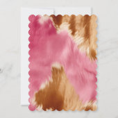 Western Pink Creme Brown Gold Cowgirl Cowhide Einladung (Rückseite)