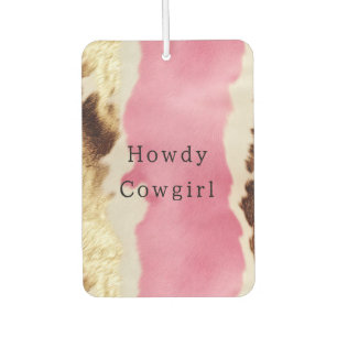 Western Pink Creme Gold Cowgirl Cowhide Autolufterfrischer