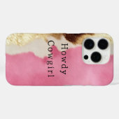 Western Pink Creme Gold Cowgirl Cowhide Case-Mate iPhone Hülle (Rückseite (Horizontal))