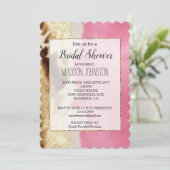 Western Pink Creme Gold Cowgirl Cowhide Einladung (Stehend Vorderseite)