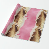 Western Pink Creme Gold Cowgirl Cowhide Geschenkpapier (Ungerollt)