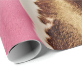 Western Pink Creme Gold Cowgirl Cowhide Geschenkpapier (Rolleneckpunkt)