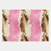 Western Pink Creme Gold Cowgirl Cowhide Geschenkpapier Set (Vorderseite)