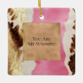 Western Pink Creme Gold Cowgirl Cowhide Keramikornament (Vorderseite)