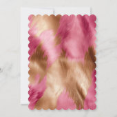 Western Pink Glam Gold Cowgirl Cowhide Einladung (Rückseite)