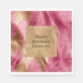 Western Pink Gold Brown Cowgirl Cowhide Serviette (Vorderseite)