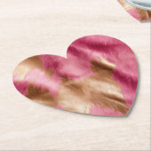 Western Pink Gold Brown Cowgirl Cowhide Untersetzer (angewinkelt)