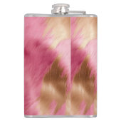 Western Pink Gold Cowgirl Cowhide Flachmann (Rückseite)