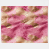 Western Pink Gold Cowgirl Cowhide Fleecedecke (Vorderseite (Horizontal))