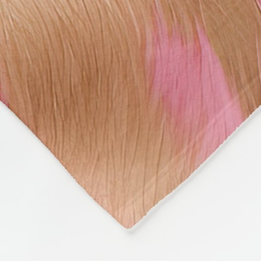 Western Pink Gold Cowgirl Cowhide Fleecedecke (Ecke)