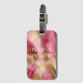 Western Pink Gold Cowgirl Cowhide Gepäckanhänger (Vorderseite Vertikal)