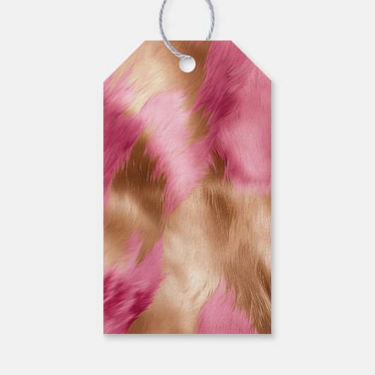 Western Pink Gold Cowgirl Cowhide Geschenkanhänger (Rückseite)