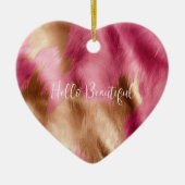 Western Pink Gold Cowgirl Cowhide Keramik Ornament (Vorne)