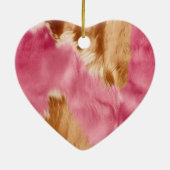 Western Pink Gold Cowgirl Cowhide Keramik Ornament (Hinten)