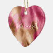 Western Pink Gold Cowgirl Cowhide Keramik Ornament (Links)