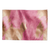 Western Pink Gold Cowgirl Cowhide Kissenbezug (Rückseite-Links)