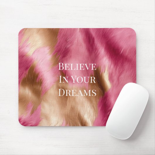 Western Pink Gold Cowgirl Cowhide Mousepad (Mit Mouse)