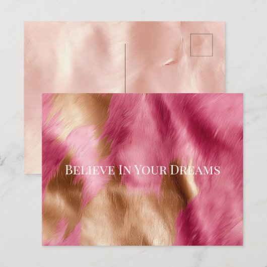 Western Pink Gold Cowgirl Cowhide Postkarte (Vorne/Hinten)