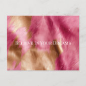 Western Pink Gold Cowgirl Cowhide Postkarte (Vorderseite)