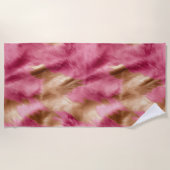 Western Pink Gold Cowgirl Cowhide Strandtuch (Vorderseite)