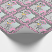 Western Polka Dot Cartoon Pferd Pink Bandana Geschenkpapier (Ecke)