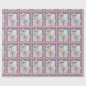 Western Polka Dot Cartoon Pferd Pink Bandana Geschenkpapier (Flach)