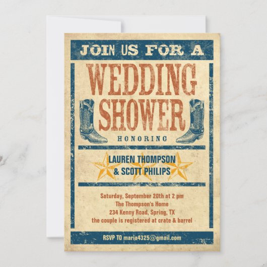 Western-Polterabend-Einladungen Einladung (Vorderseite)