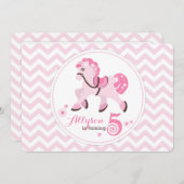 Western Pony Zickzack Geburtstag Einladung (Vorne/Hinten)