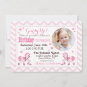 Western Pony Zickzack Geburtstag Einladung (Rückseite)