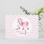 Western Pony Zickzack Geburtstag Einladung (Stehend Vorderseite)