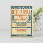 Western-Proben-Abendessen-Einladungen Einladung (Stehend Vorderseite)