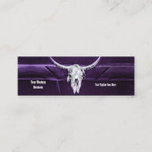 Western Purple White Rustic Bull Cow Skull Barn Mini Visitenkarte (Vorderseite)