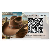 Western QR Code Business Card Magnet (Vorderseite)