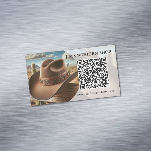Western QR Code Business Card Magnet (Beispiel)