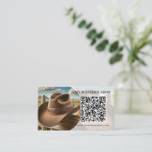 Western QR Code Business Cards Visitenkarte (Stehend Vorderseite)