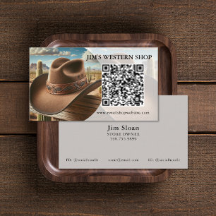 Western QR Code Business Cards Visitenkarte
