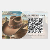 Western QR Code Business Rechteckiger Aufkleber (Vorderseite)