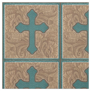 Western-queres aquamarines und stoff