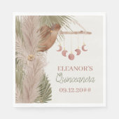 Western Quinceanara Boho Rustikale Pampas Grass Serviette (Vorderseite)