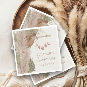 Western Quinceanara Boho Rustikale Pampas Grass Serviette