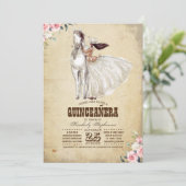 Western Quinceañera - 15. Geburtstag Einladung (Stehend Vorderseite)