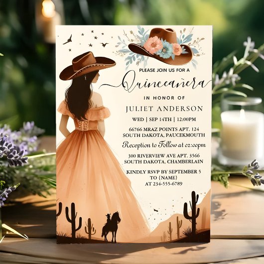 Western Quinceanera Einladung