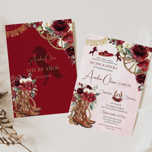 Western Quinceanera Einladung