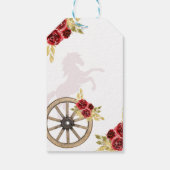 Western Quinceañera Red Gold Charra Crown Horses Geschenkanhänger (Rückseite)