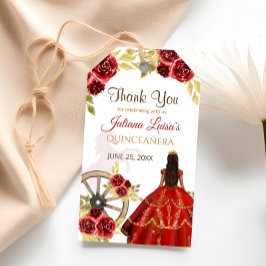 Western Quinceañera Red Gold Charra Crown Horses Geschenkanhänger