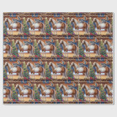 Western Raccoon und Pferd durch Weihnachtsbaum Geschenkpapier (Flach)