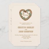 Western Ranch Country Monogram Einladung (Vorne/Hinten)